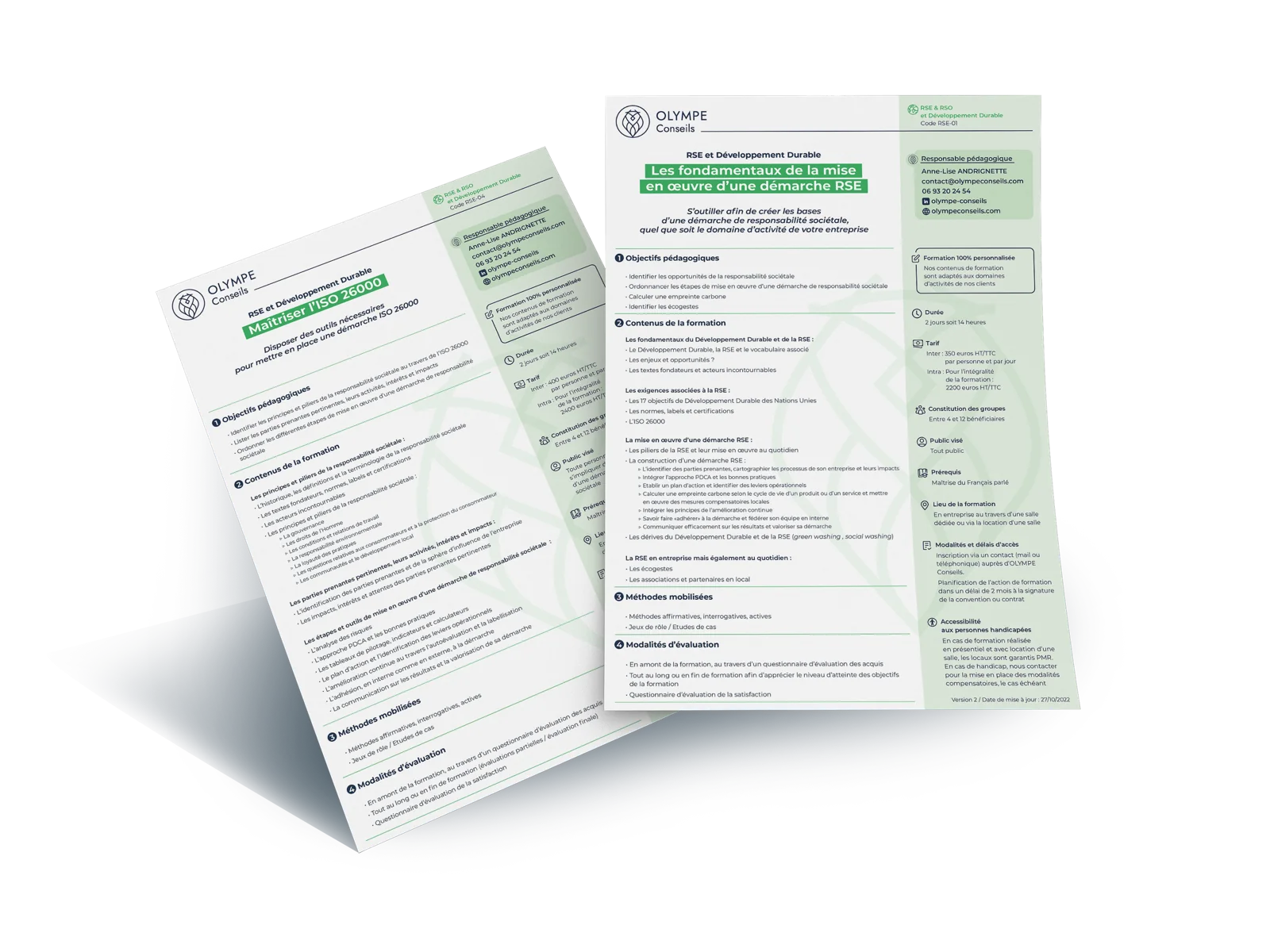 Fiches programme de formation