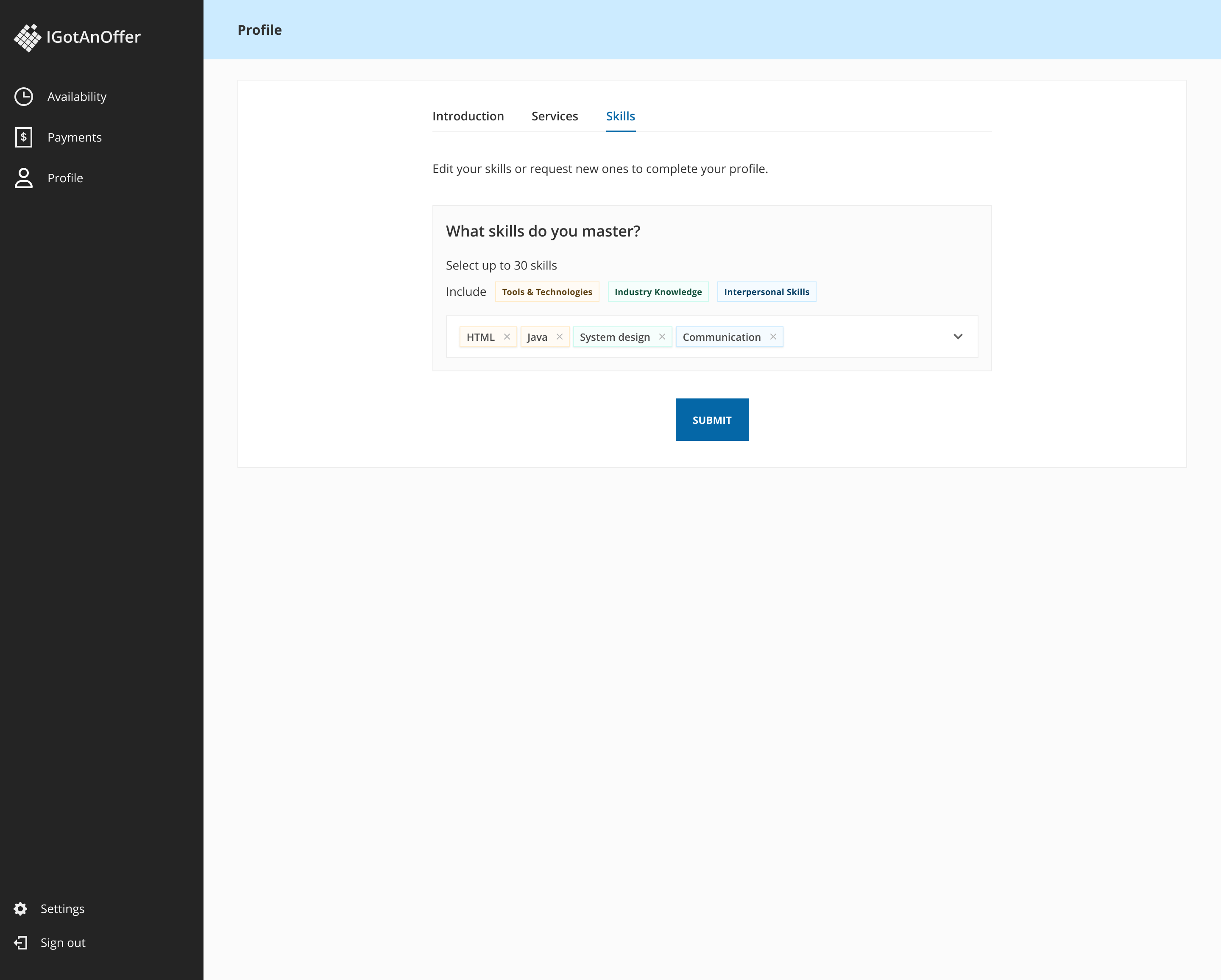 Gestion des compétences du profil coach